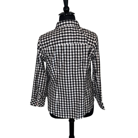 NWT TALBOTS PERFECT SHIRT - GINGHAM Plus 14W Black/White - Picture 5 of 13